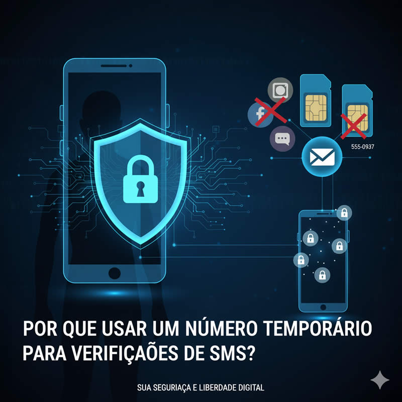 Mosaico de telas de smartphones exibindo diferentes códigos de verificação por SMS, simbolizando o uso de números temporários.