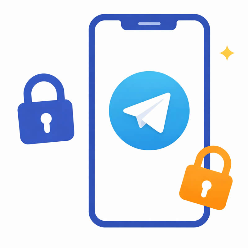 Smartphone com o logo do Telegram, simbolizando a ativação de uma nova conta.